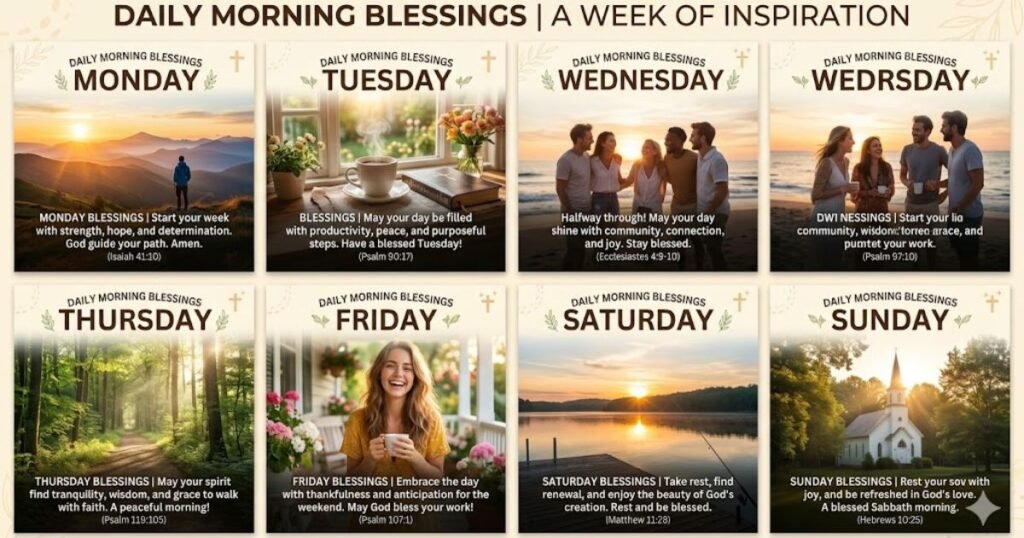 Daily Morning Blessings Images for Each Day of Week
