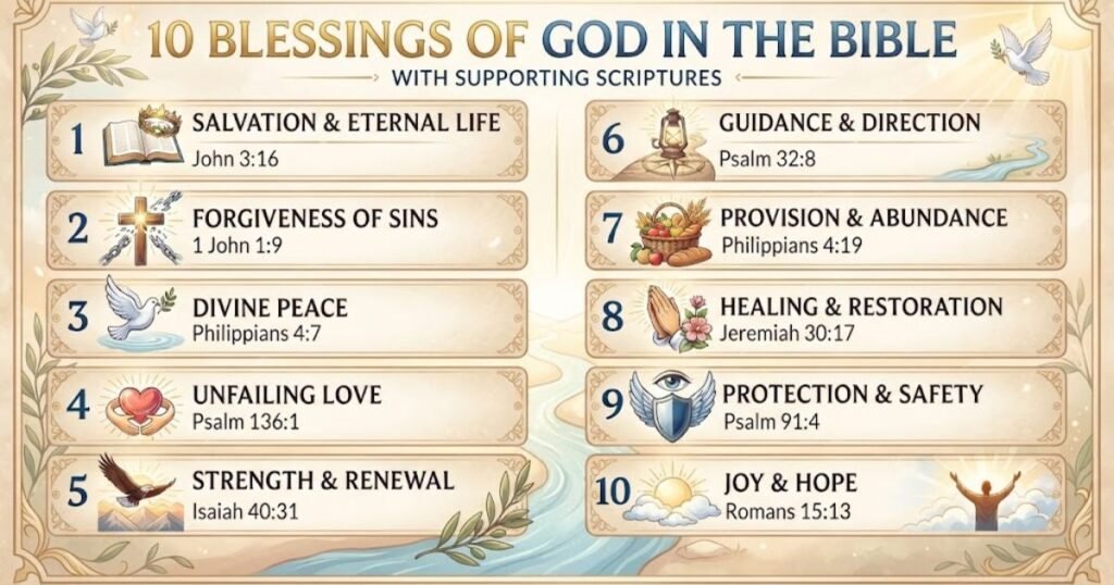 10 Blessings of God in the Bible with Supporting Scriptures